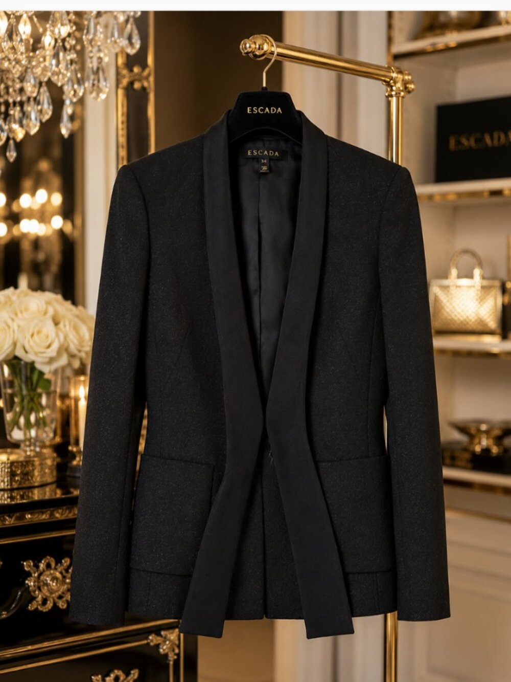 ESCADA Black Evening Blazer NWT Size 34